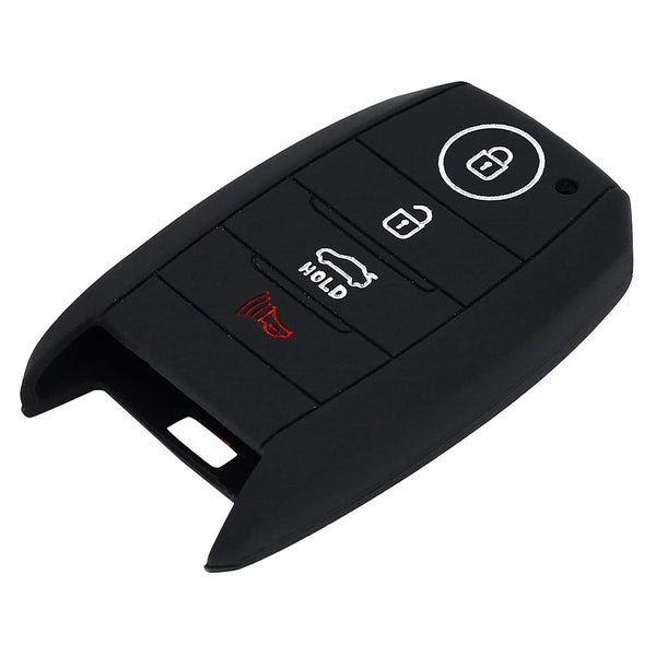JVCV® Car Key Cover Compatible with Kia Seltos Sonet Carens 4 Button Smart Key - Rally Stripe