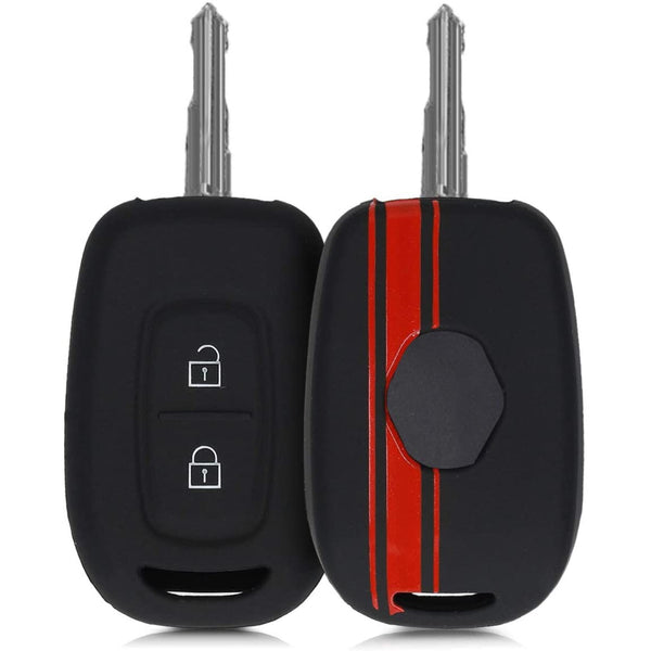 Car Key Cover Compatible with Renault Kiger, Kwid, Duster 2016, Triber 2 Button Remote Key - Rally Stripe