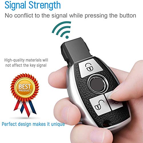 JVCV® Premium Soft TPU Leather Pattern Key Cover Compatible with Mercedes Benz Key