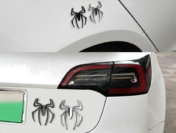 JVCV® 3D Metal Spider Sticker – Chrome Emblem Badge for Cars, Bikes, Laptops, Helmets & More