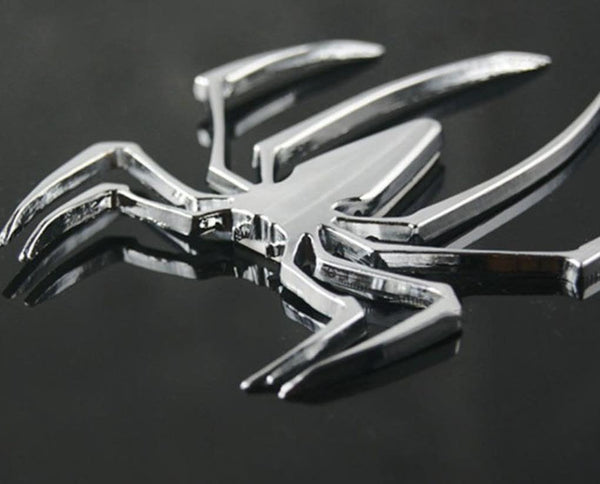 JVCV® 3D Metal Spider Sticker – Chrome Emblem Badge for Cars, Bikes, Laptops, Helmets & More