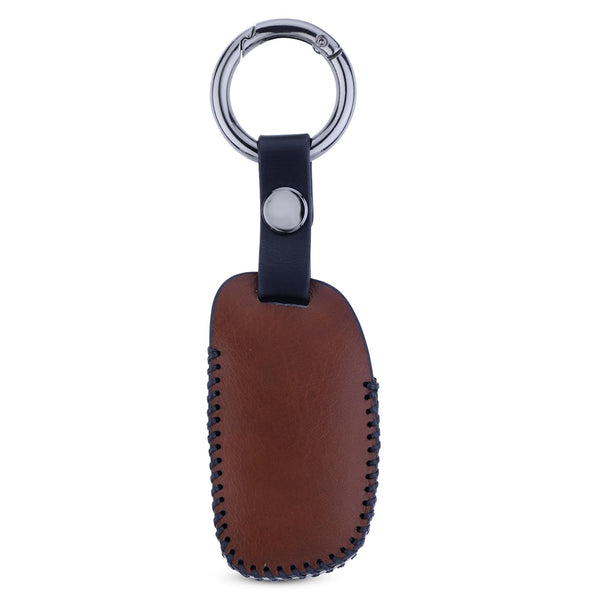 JVCV® Soft Handmade Leather Key Cover Compatible with New Hyundai Alcazar and Creta 4 Button Smart Key