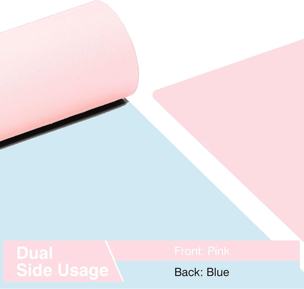 JVCV® Premium Vegan Leather Desk Mat – Reversible, Non-Slip Extended Mouse Pad for Office, WFH & Gaming (80×40 cm)