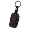 JVCV® Soft Handmade Leather Key Cover Compatible with Kia Sonet Seltos Carens 4 Button Smart Key