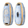 JVCV® Marble Gold Border TPU Key Cover Compatible with Hyundai Verna Push Button Start Car Key