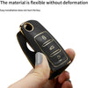 JVCV® Gold Border TPU Key Cover – Compatible with Volkswagen Polo, Vento, Jetta, Ameo, Passat & Skoda Rapid, Laura, Superb, Octavia, Fabia, Yeti – Folding Key