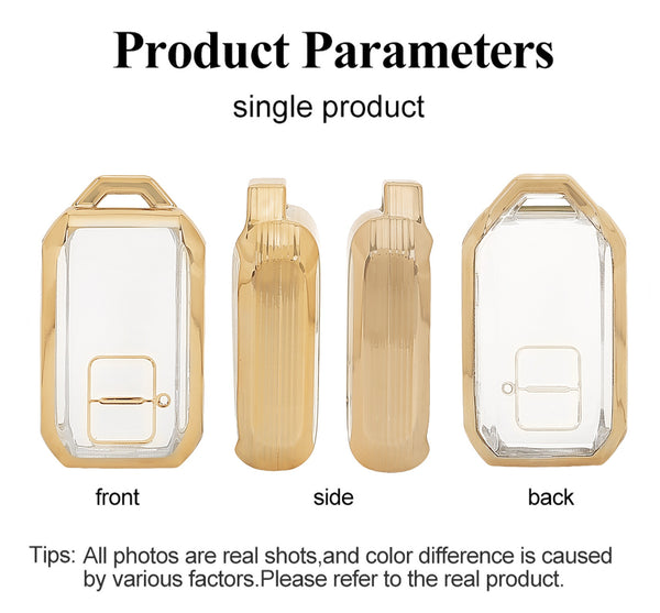 JVCV® Soft TPU Transparent Key Cover Compatible with Suzuki Jimny, Grand Vitara, Baleno, XL6, Swift, Ertiga, Dzire, Fronx, Urban Cruiser, Glanza, Hyryder | 2 Button Smart Key | Premium Transparent Gold Protection