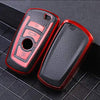 JVCV® Premium Soft TPU Leather Pattern Key Cover Compatible with BMW Smart Key