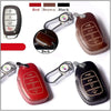 JVCV Car Styling Soft Handmade Leather Key Cover Compatible with Hyundai Alcazar Creta, i20 2021, Venue, Tucson, Elantra,i20 N Line 2021