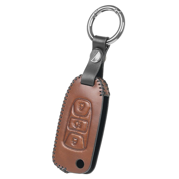 JVCV® Soft Handmade Leather Key Cover Compatible with Tata Curvv Tiago Tigor Nexon Punch Hexa Zest Bolt Safari Storme Flip Key