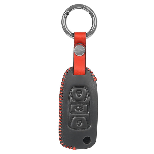 JVCV® Soft Handmade Leather Key Cover Compatible with Tata Curvv Tiago Tigor Nexon Punch Hexa Zest Bolt Safari Storme Flip Key