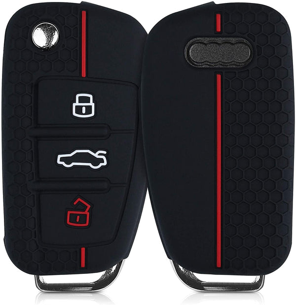 JVCV® Car Key Cover Compatible with Audi A1 A3 A6 Q2 Q3 Q7 TT TTS R8 S3 S6 RS3 Folding Key