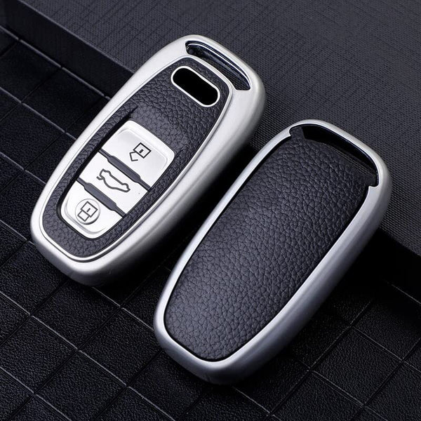 JVCV® Premium Soft TPU Leather Pattern Key Cover Compatible with Audi Smart Key