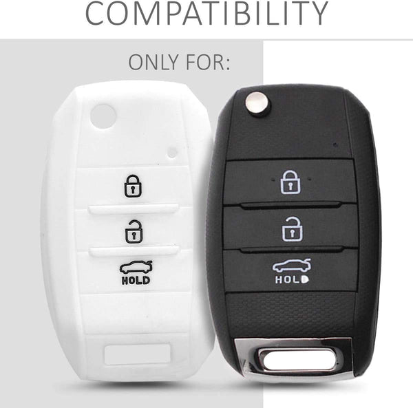 JVCV® Car Key Cover Compatible with Kia Folding Key - Rally Stripe