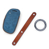 JVCV® Soft Handmade Leather Key Cover Compatible with New Hyundai Alcazar and Creta 4 Button Smart Key