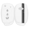 JVCV® Car Key Cover Compatible with Hyundai Creta Venue Aura Elite i20 Grand i10 Nios Xcent 3 Button Flip Key - Rally Stripe