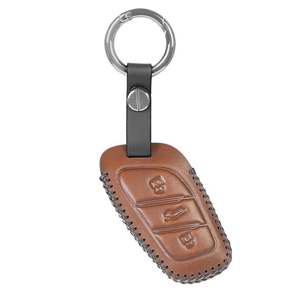 JVCV® Soft Handmade Leather Key Cover Compatible with MG ZS EV and Astor Smart Key