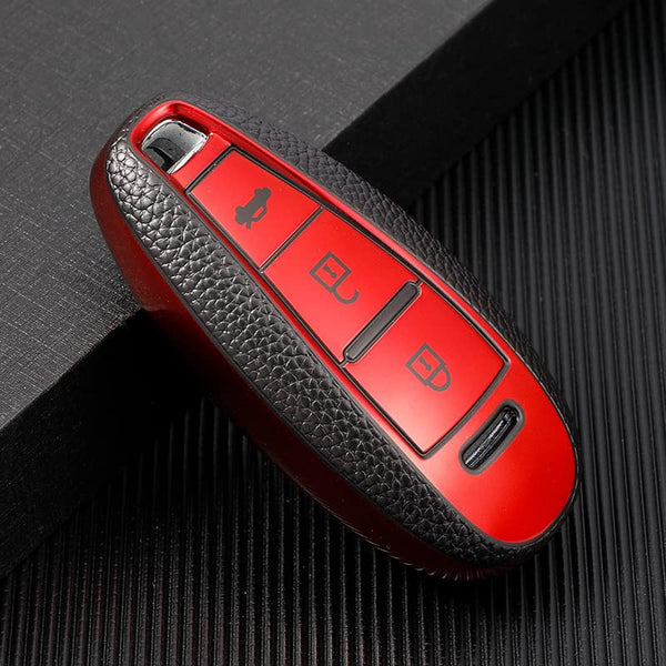 JVCV® Premium Soft TPU Leather Pattern Key Cover Compatible with Maruti Suzuki & Toyota Smart Keys