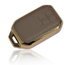 JVCV® Premium Soft Gold Border TPU Leather Pattern Key Cover Compatible with Suzuki Jimny Grand Vitara BALENO XL6 Swift ERTIGA DZIRE FRONX Urban Cruiser Glanza Hyryder 2 Button Smart Key