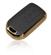 JVCV® Premium Soft Gold Border TPU Leather Pattern Key Cover Compatible with Honda City, Elevate, Civic, Jazz, Amaze, CR-V, WR-V, BR-V 3/4 Button Push Button Start Smart Key
