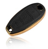 JVCV® Premium Soft Gold Border TPU Leather Pattern Key Cover Compatible with Maruti Suzuki 2 and 3 Button Baleno Ciaz Vitara Brezza S Cross Swift Ignis and Toyota Urban Cruiser Smart Key