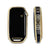 Gold Border TPU Key Cover Compatible with Kia Seltos 2023 Facelift HTX 3/4 Button Smart Key (Black)