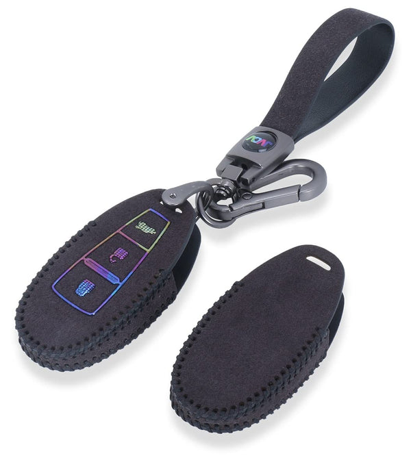 JVCV® Suede Leather Key Cover for Maruti Suzuki & Toyota Smart Keys – Compatible with Baleno, Ciaz, Brezza, Ignis, Swift, S-Cross, Urban Cruiser