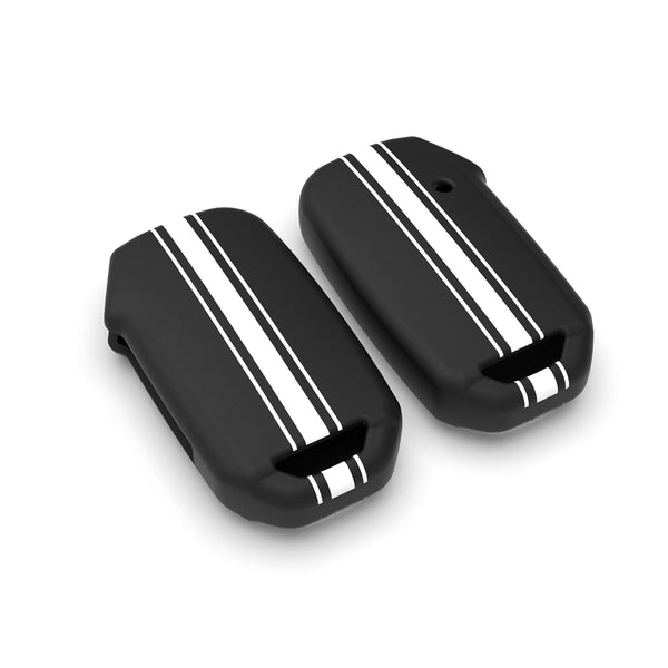 JVCV® Car Key Cover Compatible with Kia Seltos Facelift HTX and Carens X 4 Button Smart Key - Rally Stripe
