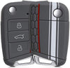 JVCV® Car Key Cover Compatible with Skoda Octavia, Kodiaq Superb Folding Key - Rally Stripe