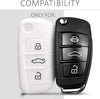 JVCV® Car Key Cover Compatible with Audi A1 A3 A6 Q2 Q3 Q7 TT TTS R8 S3 S6 RS3 Folding Key - Rally Stripe
