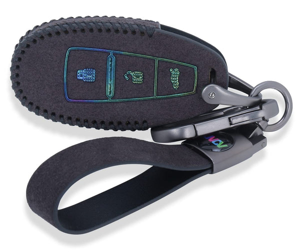 JVCV® Suede Leather Key Cover for Maruti Suzuki & Toyota Smart Keys – Compatible with Baleno, Ciaz, Brezza, Ignis, Swift, S-Cross, Urban Cruiser