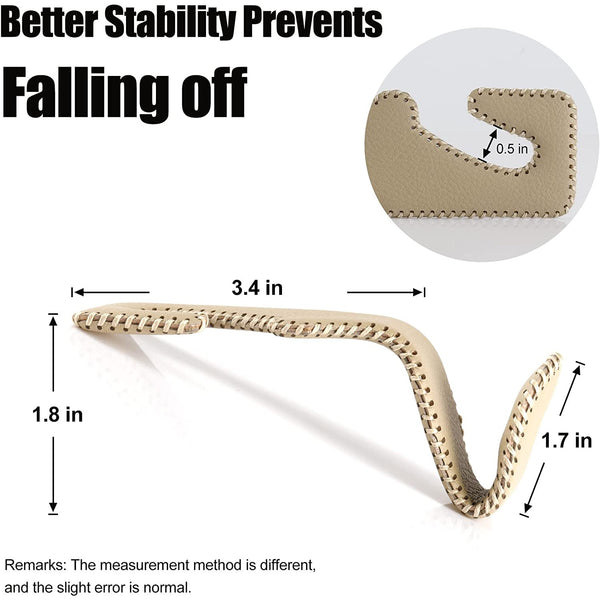 JVCV® Leather Car Headrest Hooks for Back Seat Organizer – Heavy-Duty Bag & Purse Hanger Hooks for Cars, SUVs, Trucks – Pack of 2 (Universal Fit, Premium Metal Core)