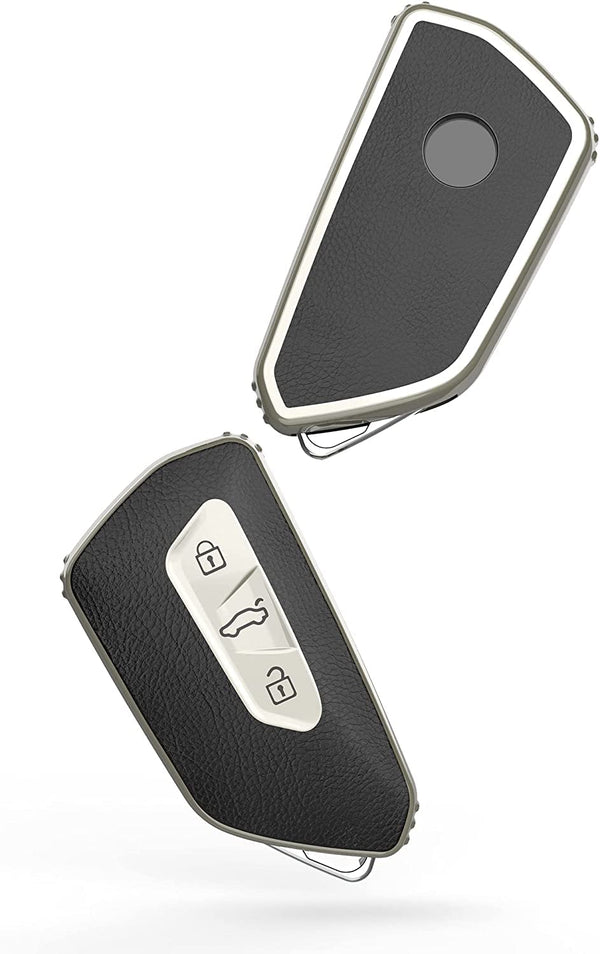 JVCV® Premium Soft TPU Leather Pattern Key Cover Compatible with Skoda Smart Key