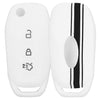 JVCV® Car Key Cover Compatible with Ford Endeavour Figo Aspire Freestyle Flip Key - Rally Stripe