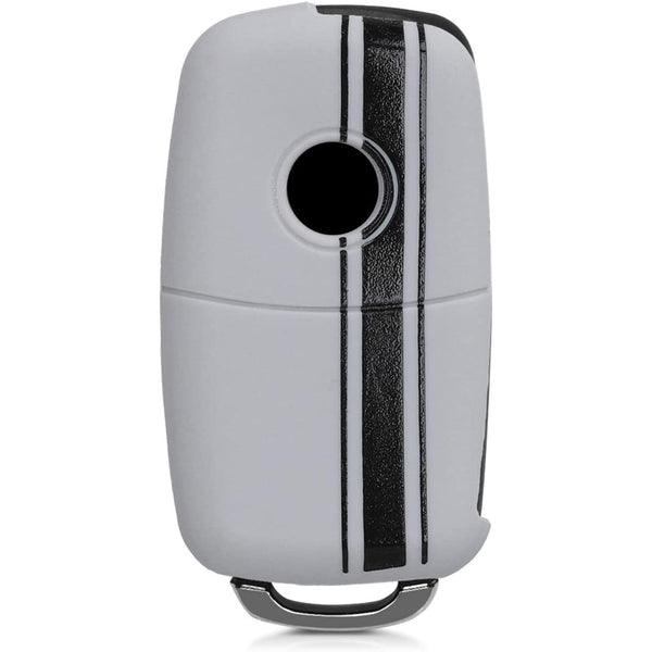 Car Key Cover Compatible with Volkswagen Polo Vento Jetta Ameo Passat and Skoda Rapid Laura Superb Octavia Fabia Yeti Folding Key - Rally Stripe