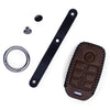 JVCV® Soft Handmade Leather Key Cover Compatible with Kia Sonet Seltos Carens 4 Button Smart Key