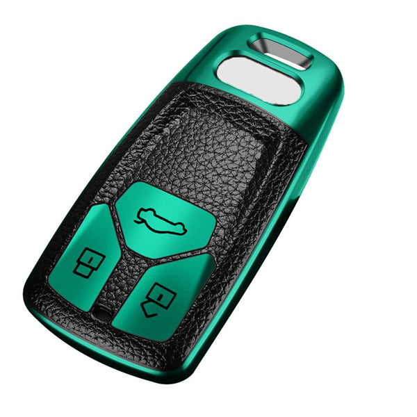 JVCV® Premium Soft TPU Leather Pattern Key Cover Compatible with Audi Smart Key
