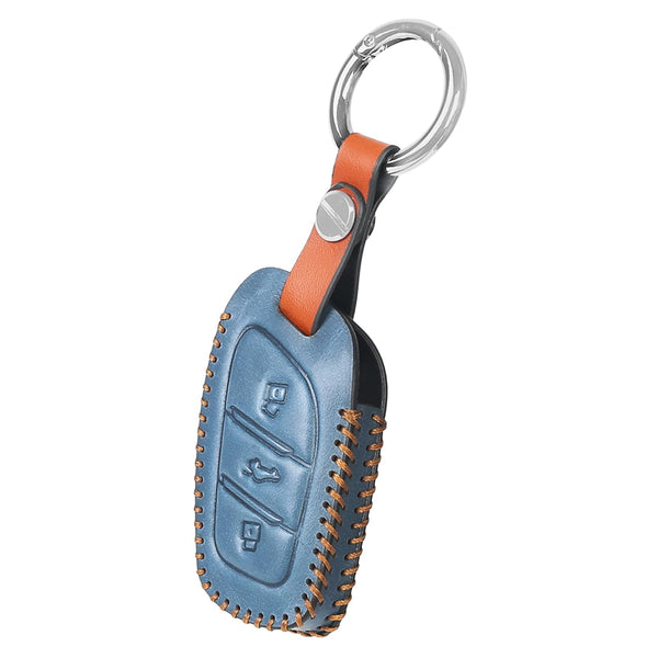 JVCV® Soft Handmade Leather Key Cover Compatible with MG ZS EV and Astor Smart Key