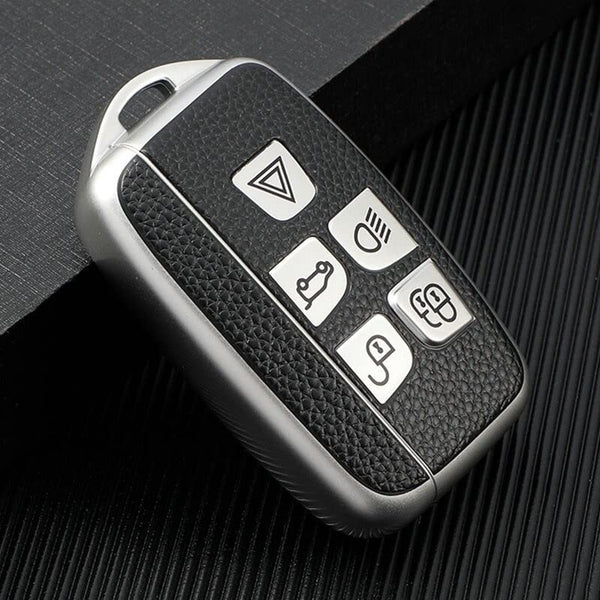 JVCV® Premium Soft TPU Leather Pattern Key Cover Compatible with Land Rover and Jaguar Smart Key