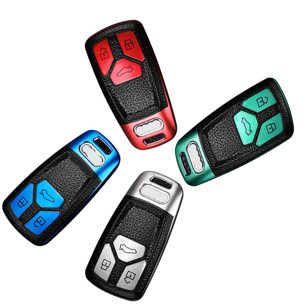 JVCV® Premium Soft TPU Leather Pattern Key Cover Compatible with Audi Smart Key