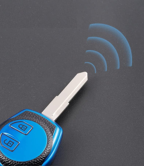 JVCV® Premium Soft TPU Leather Pattern Key Cover Compatible with 2 Button Key for Maruti Suzuki Swift Baleno S-Cross Ciaz Dzire WagonR SX4 Ritz