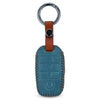 JVCV® Soft Handmade Leather Key Cover Compatible with Kia Sonet Seltos Carens 4 Button Smart Key