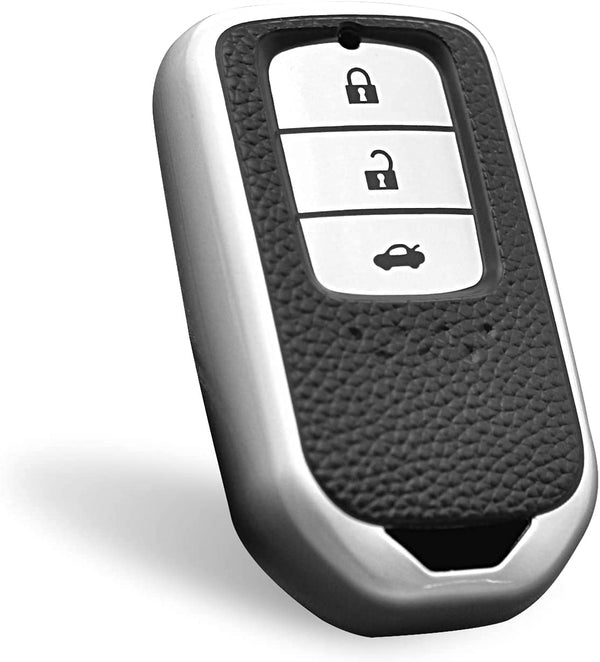 JVCV® Premium Soft TPU Leather Pattern Key Cover Compatible with Honda Smart Key