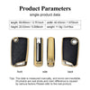 JVCV® Premium Soft Gold Border TPU Leather Pattern Key Cover Compatible with Skoda Kushaq Taigun Octavia Kodiaq Superb Folding Key