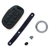 JVCV® Soft Handmade Leather Key Cover Compatible with New Hyundai Alcazar and Creta 4 Button Smart Key