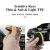 JVCV® Premium Soft Gold Border TPU Leather Pattern Key Cover Compatible with New Hyundai Alcazar and Creta 4 Button Smart Key