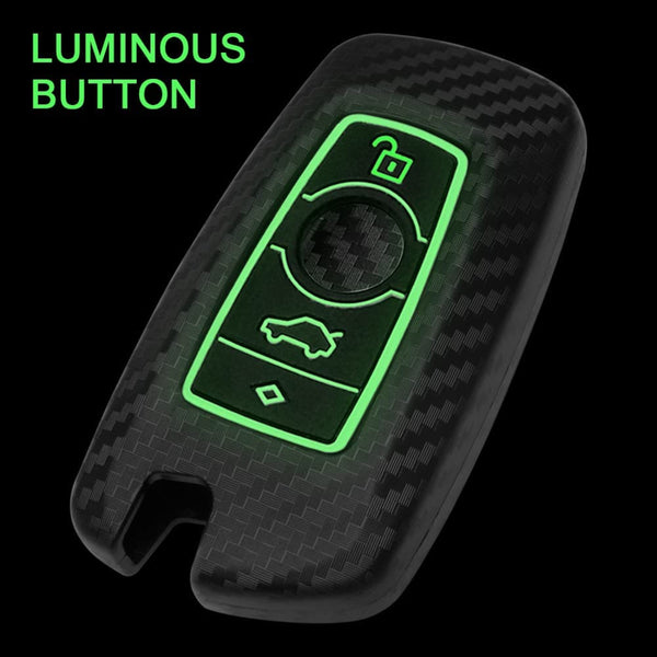 JVCV® Hard Case Key Cover Compatible with BMW X4, X3, 5 Series, 6 Series, 3 Series, 7 Series 4 Button Smart Key - Stylish Durable Protection