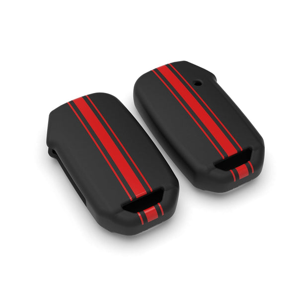 JVCV® Car Key Cover Compatible with Kia Seltos Facelift HTX and Carens X 4 Button Smart Key - Rally Stripe