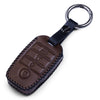 JVCV® Soft Handmade Leather Key Cover Compatible with Kia Sonet Seltos Carens 4 Button Smart Key