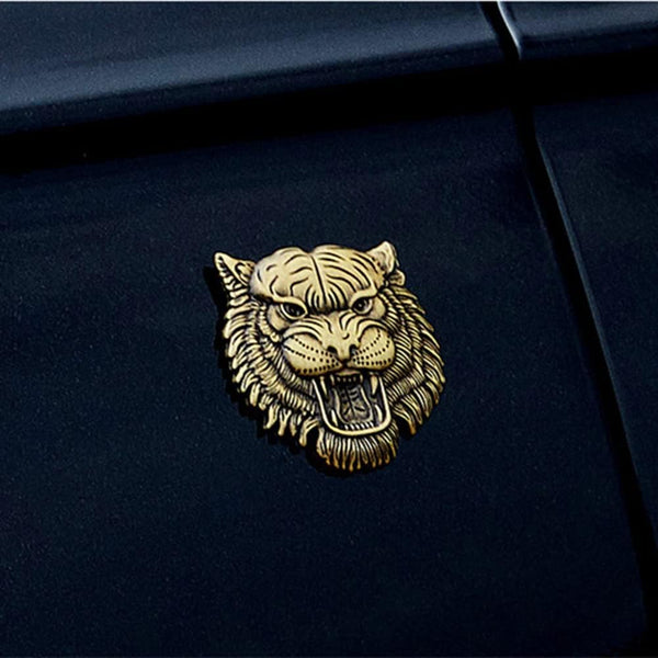 JVCV® 3D Metal Tiger Sticker – Chrome Emblem Badge for Cars, Bikes, Laptops, Helmets & More